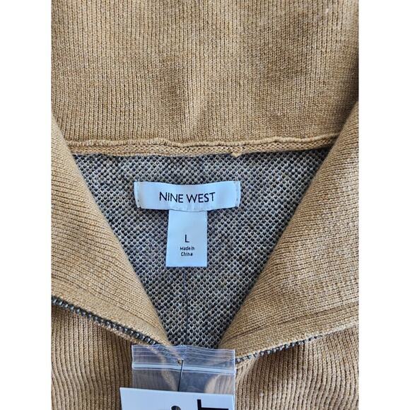 Nine West Leopard Print 1/4 Zip Sweater Women's Size L NWT - Picture 5 of 9